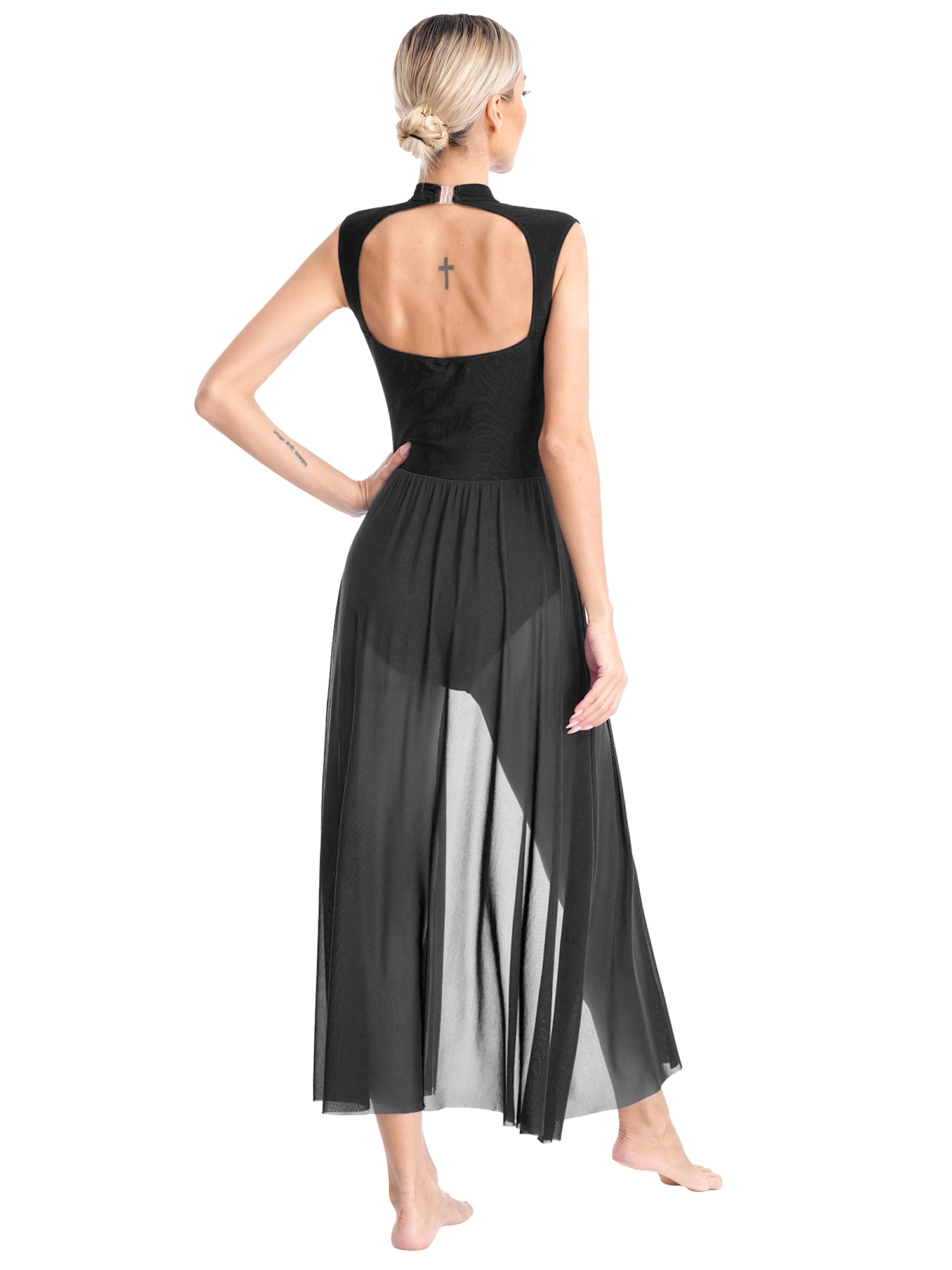 Robe De Danse Lyrique / Ballet - Manches Longues, Tissu Stretch (90% Polyester, 10% Élasthanne) - Pour Danse Contemporaine, Tango, Patinage Artistique - 2