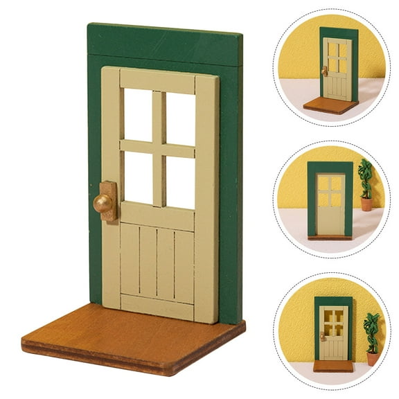 CIMAXIC Doll House Mini Home Door Wood 1 Set