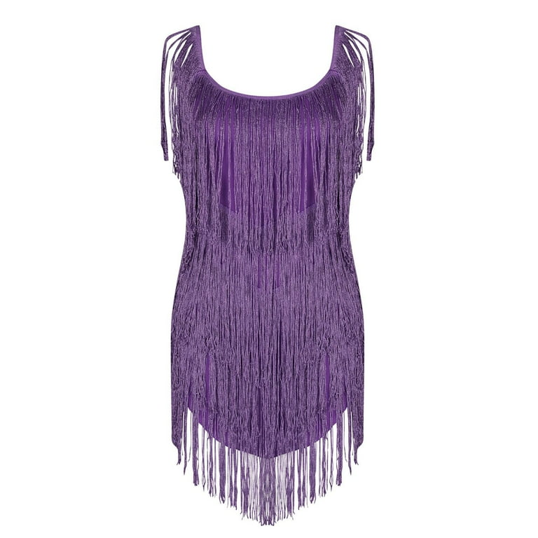 Fashion Dress for Women Elegant Tassels Sequin Fringe Flapper Dresses  Spaghetti Straps Mini Dancewear Dress - Walmart.com