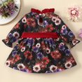 thumbnail image 2 of YEEDISON Children's Dress Autumn and Winter Girls' Dress Cotton Long Sleeve Flower Pattern Bowknot Dress for 0-18M, 2 of 4