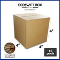 thumbnail image 4 of EcoSwift Brand Premium 4x4x4 Cube Cardboard Boxes Mailing Packing Shipping Box Corrugated Carton 23 ECT, 4"x4"x4", Brown, 15-Pack, 4 of 5