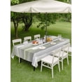 thumbnail image 4 of Outdoor Tablecloths with Umbrella Hole & Zipper, Sage Green Rectangle Tablecloth 52x70 Inch, Modern Abstract Grey Striped Art Waterproof Table Cloth, Patio/Pool/Picnic Table Covers, 4 of 8