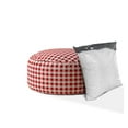 thumbnail image 5 of HomeRoots 518504 20 x 24 x 1 in. Red & White Cotton Round Gingham Pouf Cover, 5 of 5