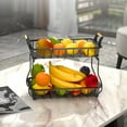 thumbnail image 2 of BSHAPPLUS® Fruit Bread Basket, 2 Tier Countertop Rack, for Vegetable, Snacks, Household Items, Kitchen Storage Organizer, (Black),Fruit Basket for Kitchen, 2 of 10