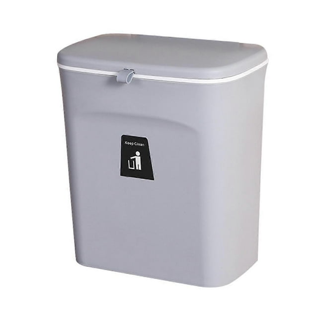 2.4 Gallon Kitchen Compost Bin for Counter Top or Under Sink, Hanging Small Trash Can with Lid