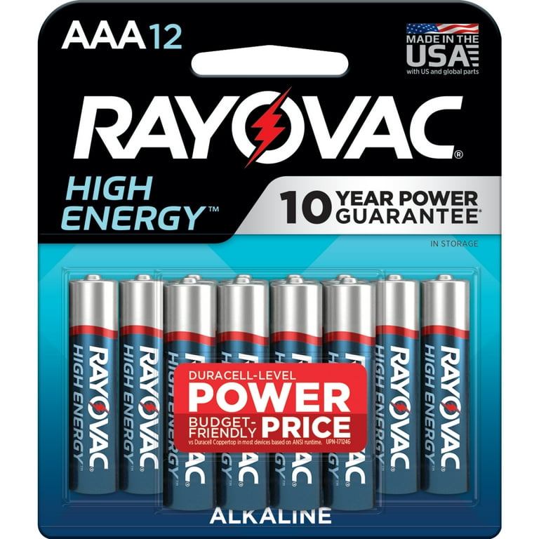 Rayovac High-Energy Alkaline AAA Battery 12-Packs - For Multipurpose - AAA - 12 / Carton