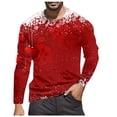 thumbnail image 1 of LUOGENLI T-shirts pour Homme pour Hommes Noël T-Shirt Décontracté de Mode Festival à Manches Longues à Col Rond T-Shirt T-shirts pour Hommes T-shirts Graphiques T-shirts de Pâques pour Homme T-Shirt Graphique Saint-Valentin Melon D\'eau Rouge m, 1 of 5