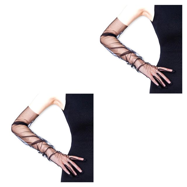 Jumpingount Guantes largos para mujer, elegantes, elegantes, para fiesta de noche, banquete, señoras, guantes con dedos Type3 NO3