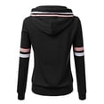 thumbnail image 3 of Xijirk Women's Pullover Hoodies Striped Long Sleeve Casual With Pocket Breathable Lightweight Women's Pullover Hoodies for Work Casual,Black,2XL, 3 of 4