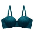 thumbnail image 4 of Bras for Women No Underwire Push up Lightly Lined Bra Feature V-Neck Training Bra Style W-1544 Hook and Eye Closure Bras with Underwire Green 38, 4 of 6