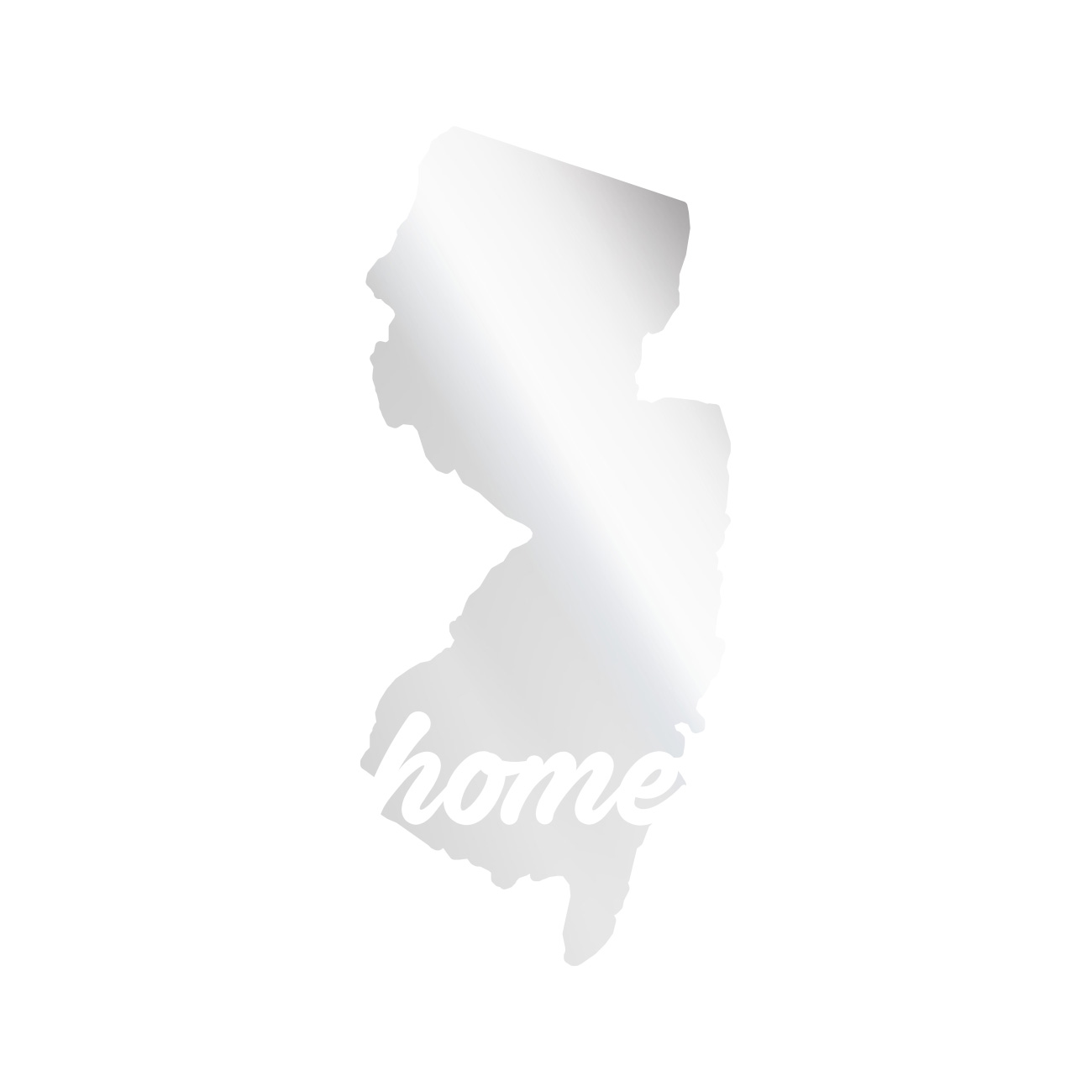 Slap-Art New Jersey NJ State Outline Decal - White Gloss Vinyl Sticker, 3.2" X 7"