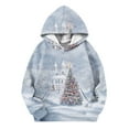 thumbnail image 4 of Lorytime Sweatshirts for Teen Girls with Hoodie Unisex Christmas Tree Fleece Shirt Long Sleeve Pullover Festive Tops, 4 of 5