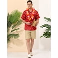 thumbnail image 3 of Lars Amadeus Camisa de lunares de verano para hombre, camisas hawaianas con patrón de manga corta y botones rojo L, 3 of 6