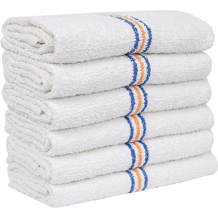 

Striped Kitchen Mops 16 Single Cleaning Towels For Home Absorbent Towels 24 Pack Striped 16X19 In 100% Cotton
