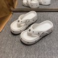 thumbnail image 1 of Zapatillas de mujer de 5 cm de tendencia con suela gruesa y diseño de espiga, zapatillas de EVA para mujer, zapatillas de verano para jardín perforadas, 1 of 5