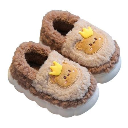 

YTIANH Cute Women s Slippers Interesting Star Plush Slippers Home Warm Slippers Winter Indoor and Outdoor Slippers (Coffee 12-13 Years)