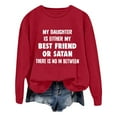 thumbnail image 1 of WEAIXIMIUNG Sweatshirts Col Rond Vintage Mode Décontractée Couleur Unie Manches Longues Imprimé Lettre Col Rond Hoodie, 1 of 5