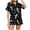 65-Black, variant on Pajamas for Women Set Cotton Soft Silk Satin 2 Piece Button Up Satin Pjs Short Sleeve Ruffle Notch Collar Cute Pumpkin Lounge Set Soft Summer Sleepwear Shorts Sets