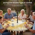 thumbnail image 3 of Round Outdoor Tablecloth with Umbrella Hole and Zipper, Yellow Palm Leaves Coastal Tablecloth with Elastic Waterproof, Summer Tropical Botanical Boho Patio Table Covers for 55" - 60" Pool Tables, 3 of 9