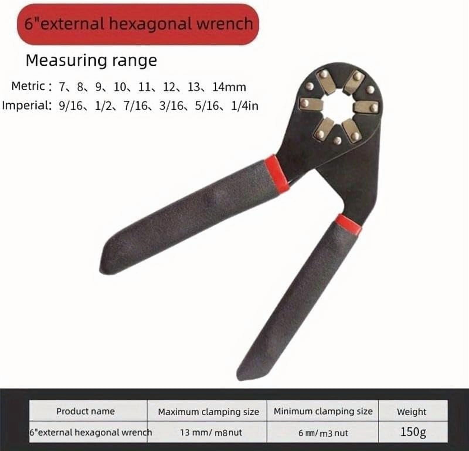 CATPAN Adjustable Wrench, 1 Count 14 in 1 Multifunctional with Anti-slip Handle, Tool for Car Bicycle Repair, Heavy Duty Hex Combination, Adjustable Socket Wrench (8inch)