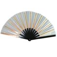 thumbnail image 2 of Soumake Folding Fan 13 Ribs Burr Free Brilliant Color Birthday Gift Transparent 13 Inch Large Shining Rave Hand Fan Performance Prop, 2 of 7