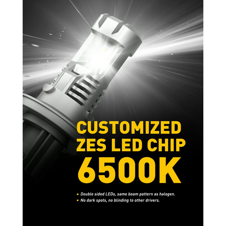 AUXITO H4 9003 LED Headlight Bulbs Hi Low Beam Conversion Kit 6000K White  Canbus