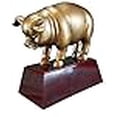 thumbnail image 2 of Sculpted Gold Pig Trophy, Large | BBQ Smoke Off Competition Award - 6 Inch Tall - Engraved Plate on Request - Decade Awards, 2 of 4