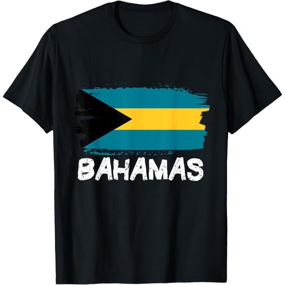 Cool Bahamas Flag T-ShirtMen and women, Black T-shirt, size: Extra large S-4XL