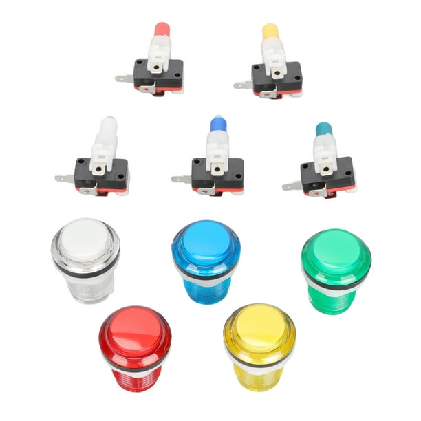Botones para juegos de máquinas arcade, juego de arcade de 32 mm, interruptor de botón pulsador para juegos de arcade, botón de máquina de arcade LED, diseño revolucionario