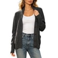 thumbnail image 2 of Women Knit Cardigan Long Sleeve Button Front V Neck Open Sweater Coat With Side Pockets Soft Thick Knitted Casual Layering Tops Spring Fall Outerwear Outfits, 2 of 8