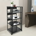 thumbnail image 4 of 5-Tier AV Media Stand Rack Tall Heavy Duty Audio-Video Media Stand 40-50kg Load, 4 of 16