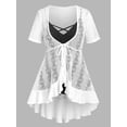 thumbnail image 1 of Blusa Talla Extra Asimétrica Malla y Camisola Rosegal  Blusas Tallas Grandes, 1 of 5