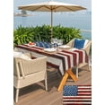 thumbnail image 6 of 54x80 Inch Outdoor Tablecloth with Umbrella Hole Zipper Rectangle Farmhouse American Flag Rectangular Tablecloths Outside Waterproof Blue Red USA Flag Vintage Patio Table Cloth Cover for Picnic Party, 6 of 8