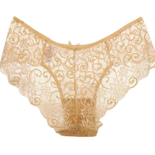 BAGGUCOR - Women Sexy Full Lace Panties High-Crotch Transparent Floral ...