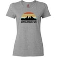 thumbnail image 3 of Inktastic Minneapolis Minnesota Skyline Retro Sunset Women's T-Shirt, 3 of 5