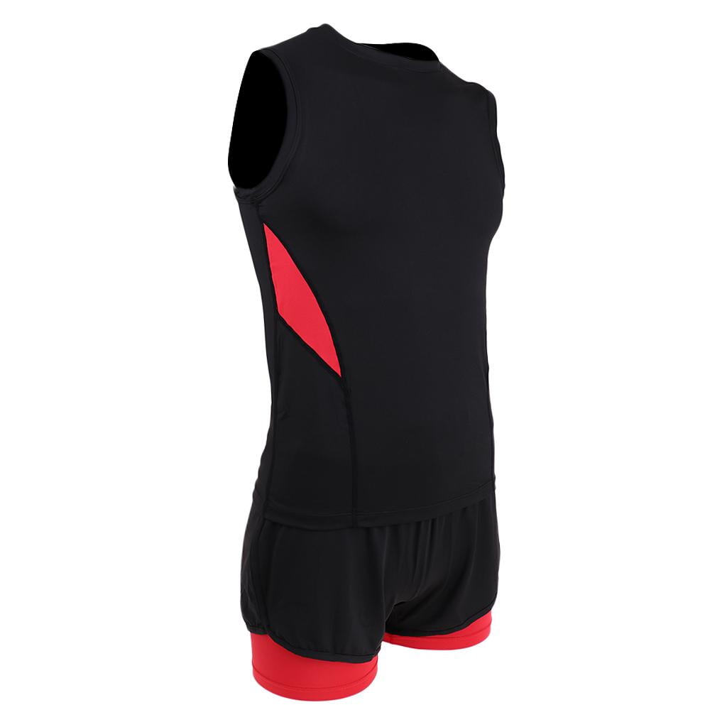 ugyldig Tegnsætning Spytte Mens Breathable Vest Shirt Top Pants for Gym Sports Bike Running Training -  Red Black, 4XL 4XL Red Black - Walmart.com