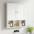 thumbnail image 3 of Walsunny Bathroom Medicine Cabinet, Wall-mounted Storage Cabinet with Adjustable Partitions, with 3 Open Shelves for Bedroom Organizer or Laundry, 3 of 7