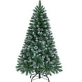 Alden Design 4.5ft Pre Decorated Frosted Artificial Christmas Tree with
