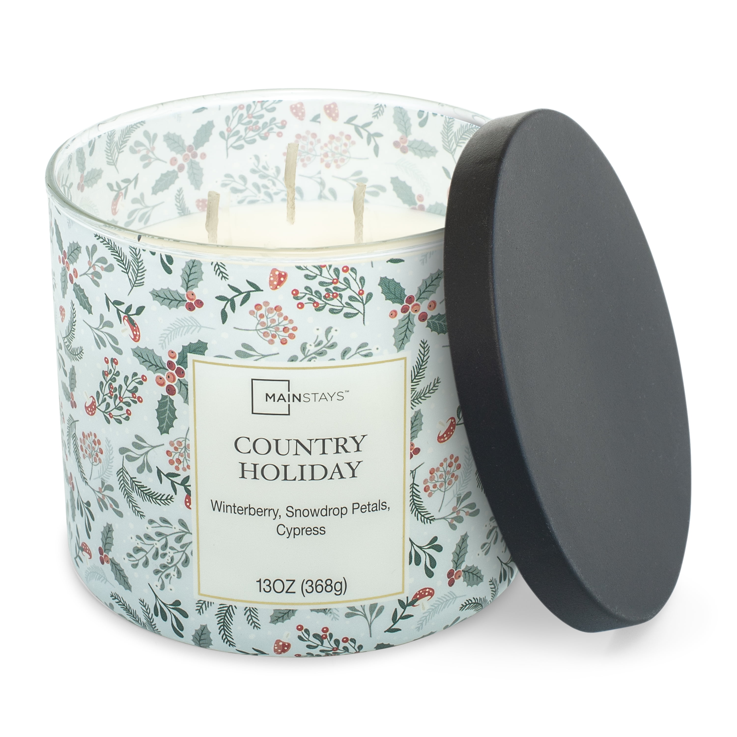 (2 pack) Mainstays Scented 3 Wick Jar Candle, Country Holiday, 13 oz.