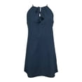 thumbnail image 1 of Vestido George para Mujer Tipo Lino Cuello Halter Sin Manga Escote Amplio Azul Talla EG, 1 of 4