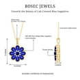 thumbnail image 6 of Rosec Jewels Floral Pendant Necklace with Lab Grown Blue Sapphire and Moissanite for Women, 10K Yellow Gold, 6 of 7
