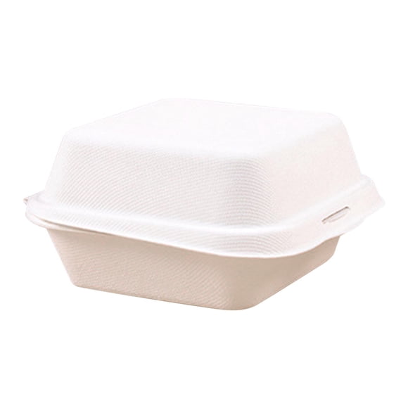 Fiambreras, cajas bento desechables de pulpa, 50 unidades, cajas bento para pasteles y hamburguesas con tapa, recipientes para alimentos, cajas desechables de pulpa para hamburguesas.