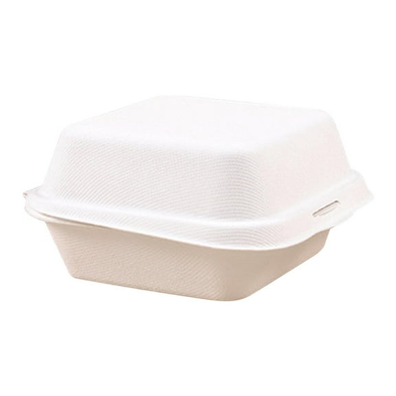 Uxgjfwu 50 Pack Compostable Clamshell To Go Food Containers with lids, Disposable Take Out Food Containers, Eco-Friendly Biodegradable Made of Pulp