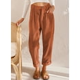 thumbnail image 2 of Asyoly Corduroy Pants for Women Solid Casual High Waisted Straight Leg Pants Loose Comfy Trousers with Pockets, 2 of 4