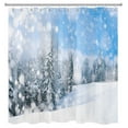 thumbnail image 2 of HVEST Winter Shower Curtain,Pine Forest in Snow Shower Curtain for Bathroom,Natural Scenery Polyester Waterproof Durable Fabric Bath Accessories with Hooks,72x78 Inches, 2 of 5
