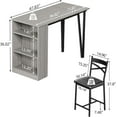 thumbnail image 2 of EastVita Dining Table Set of 2, Kitchen Bar Table and Chairs , Counter Bar Table Set with 3 Storage with 2 Upholstered Chairs, 2 of 7