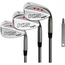 Majek Golf 1 inch over Big & Tall Men's Wedge Set: 52 Gap (GW), 56 Sand (SW), 60 Lob (LW) Regular Flex (Tall 6'0" / 1"Over) Midsize Black Pro Velvet Grip. Free Wedge Groove Sharpener (Silver)