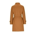 thumbnail image 6 of Oksale Woolen Trench Coat for Women with Belt Stand Up Collar Pea Coats Slim Jackets with Pockets Comfy Fall Fashion Outerwear 2025 Overcoat Yellow M, 6 of 6