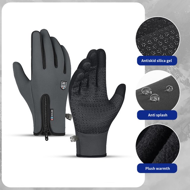 Deportes al aire libre otoño e invierno antideslizantes hombres y mujeres más terciopelo cálido esquí montar guantes a prueba de viento Wmkox8yii jkg6084