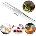 thumbnail image 3 of Wideskall 3 Pieces 12" inch Long Stainless Steel Blunt Tweezer Kitchen Cooking Tong with Serrated Tips, 3 of 5